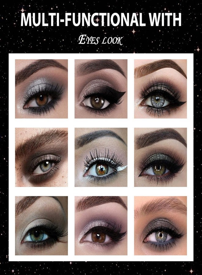 PPPanYiDi Black Smokey Grey Eyeshadow Palette, 15 Colors Shimmer Matte Eye Shadow Makeup Palette, Colorful Long Lasting High Pigmented Dark Grey Glitter Eyeshadow Palette for Daily,Goth Makeup and Halloween - Image 4
